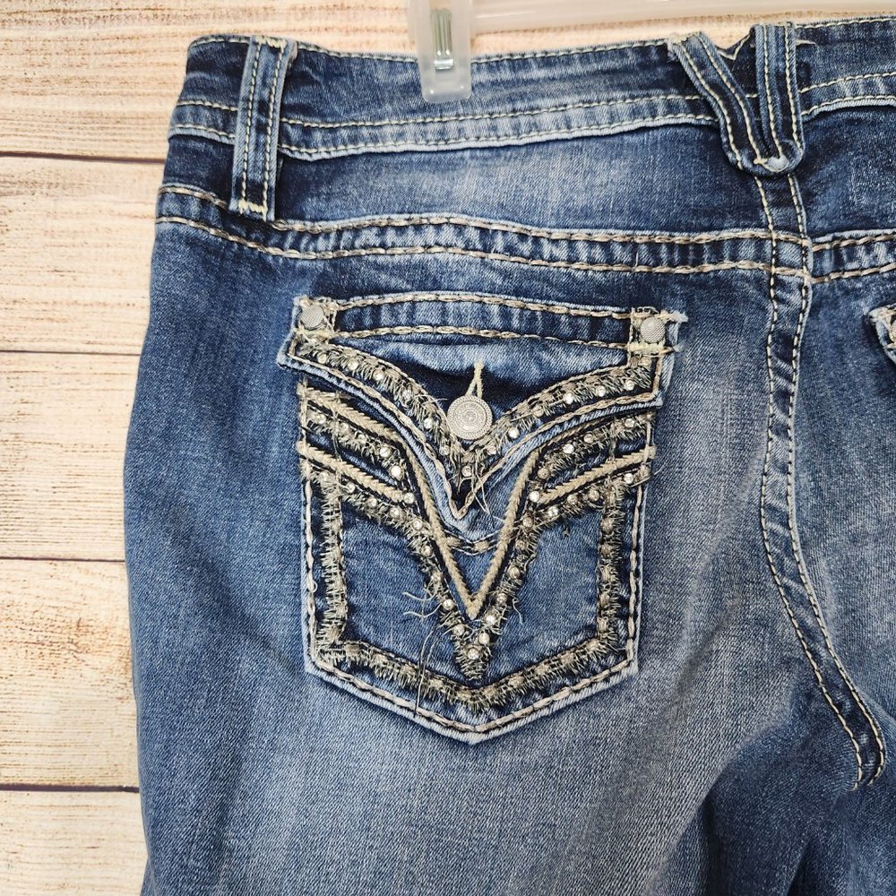 Vigoss The New York Capri Jeans Women's Size 11/12 Embellished Pockets Flaps - Picture 10 of 15